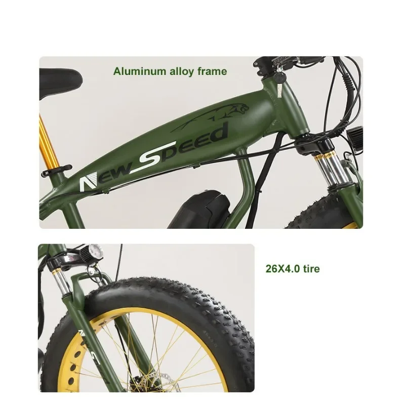 Electric Bike 500W Motor 48V/10/13AH Battery City Men & Women Electric Bike 26 Inch Tire Adjustable Variable Speed Electric Bik