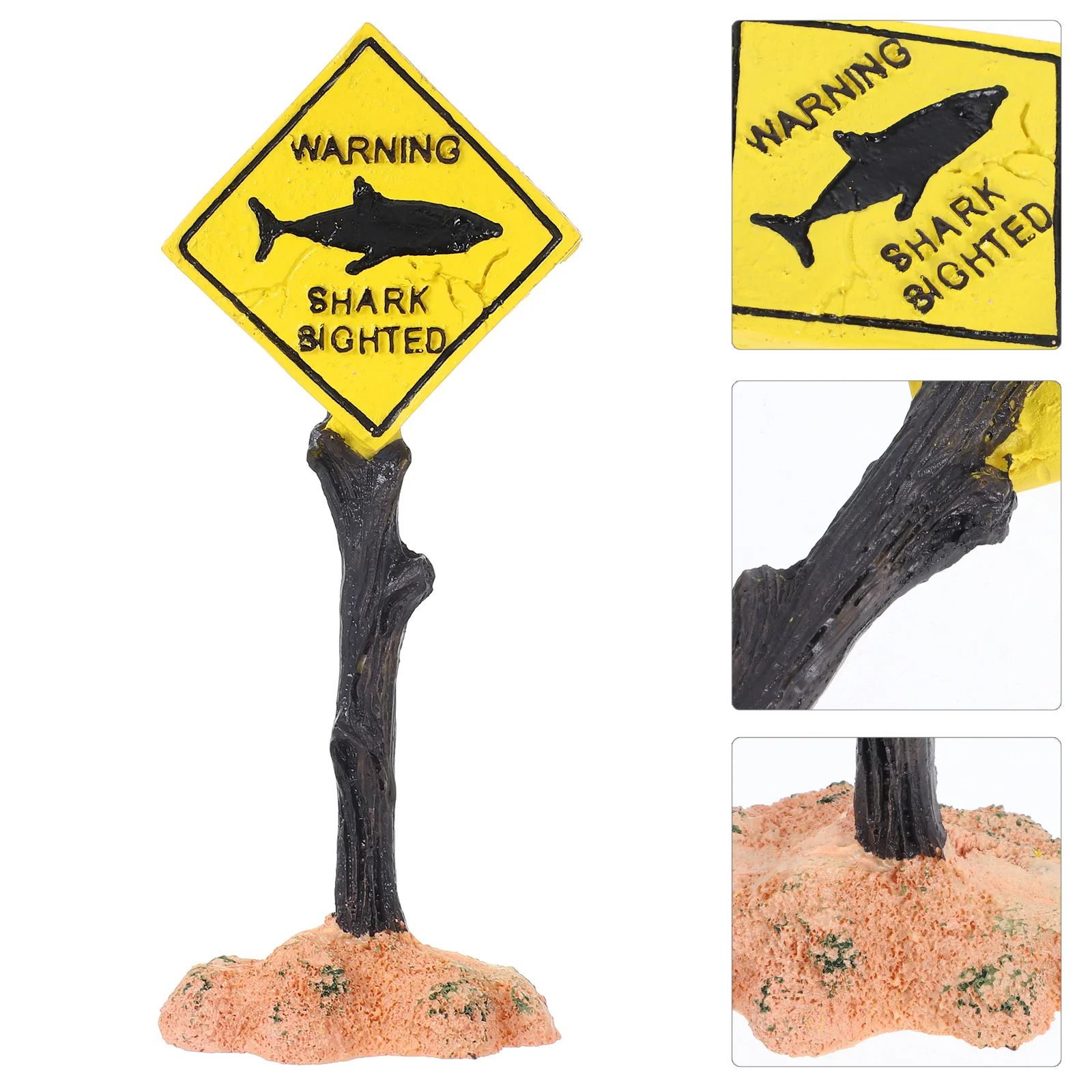 

Cartoon Resin Aquarium Warning Sign Fish Tank Decorative Ornament Safe Resin Material Unique Design Home Office Decoration
