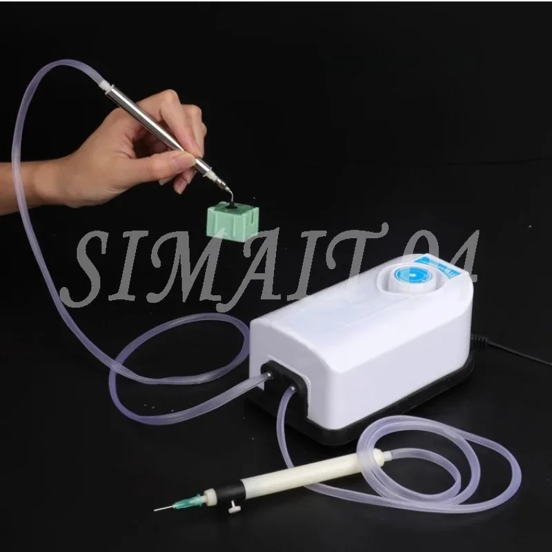 Electric Vacuum Suction Pen with 5-Slot Feeder, SMT IC SMD LED Chip Pick-Up Tool for PCB Repair & Component Placement