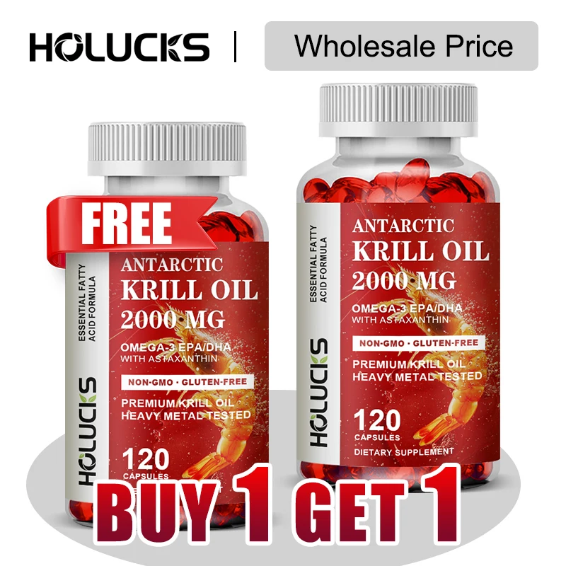 

Купите 1, получите 1 бесплатно! Чистое масло Антарктического криля, 2000 мг, добавка с астаксантином, для здоровья сердца и мозга, здоровое старение, без GMO