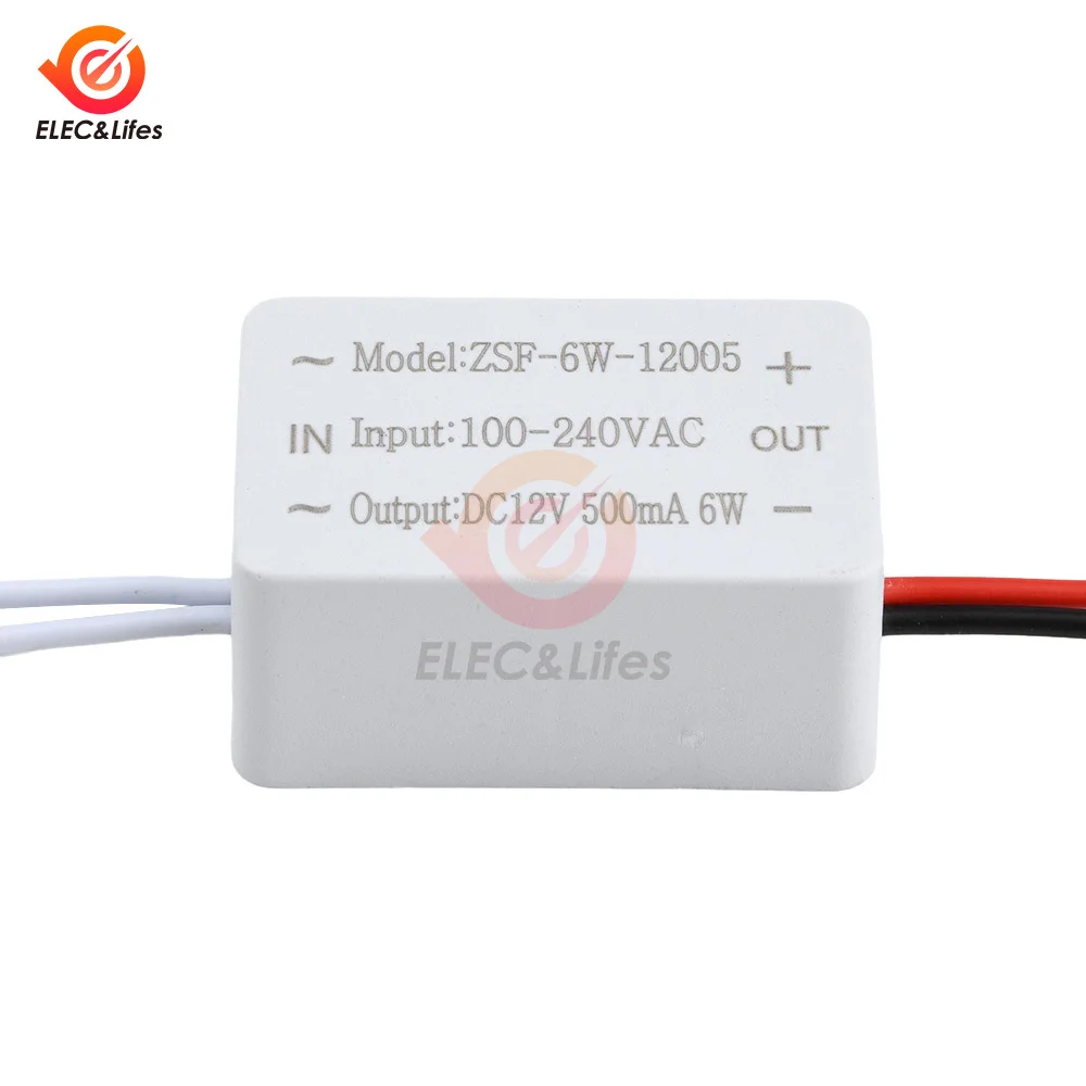 LEDドライバー 6W 0.5A 12W 1A 18W 1.5A 24W 2A 36W 3A 48W 4A 60W 5A LED電源用 AC 100-240VからDC 12Vへの照明用トランスフォーマー