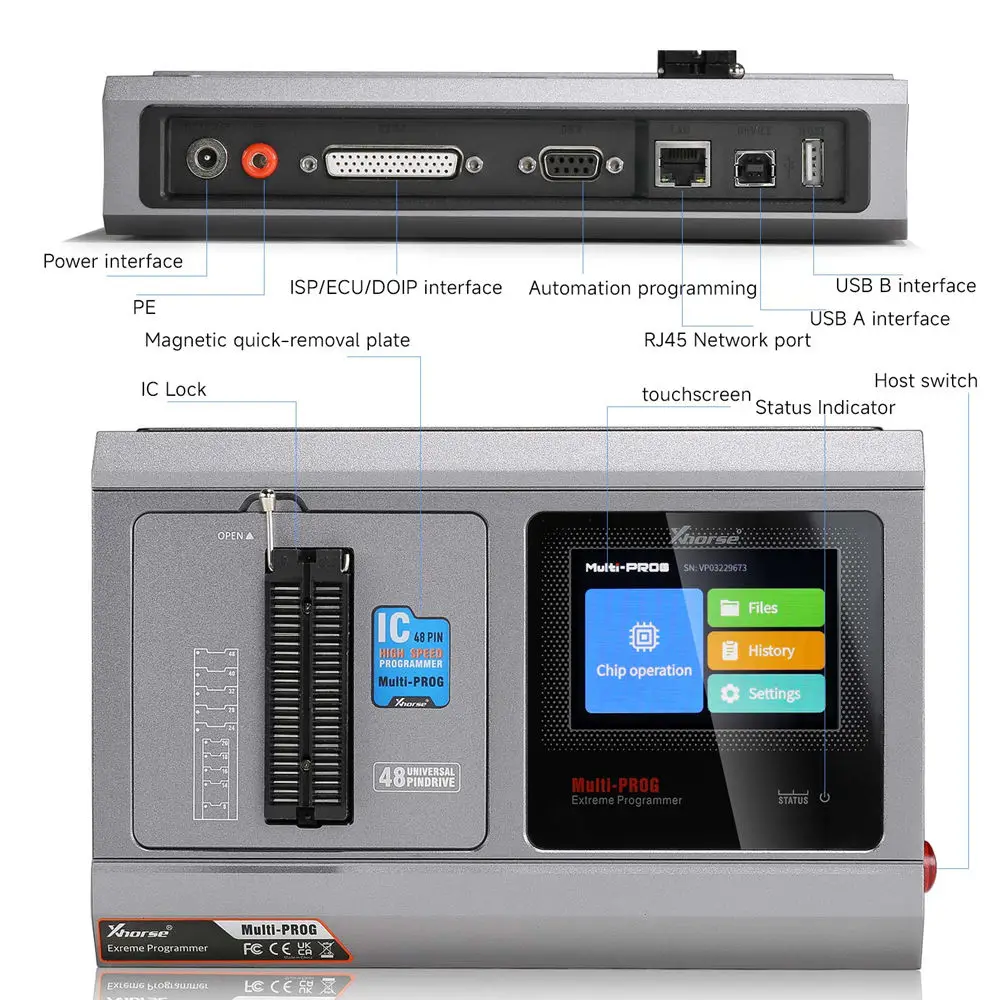 Xhorse Multi-Prog Multi Prog ECU TCU Programmer Update Version of VVDI Prog with Free MQB48 License
