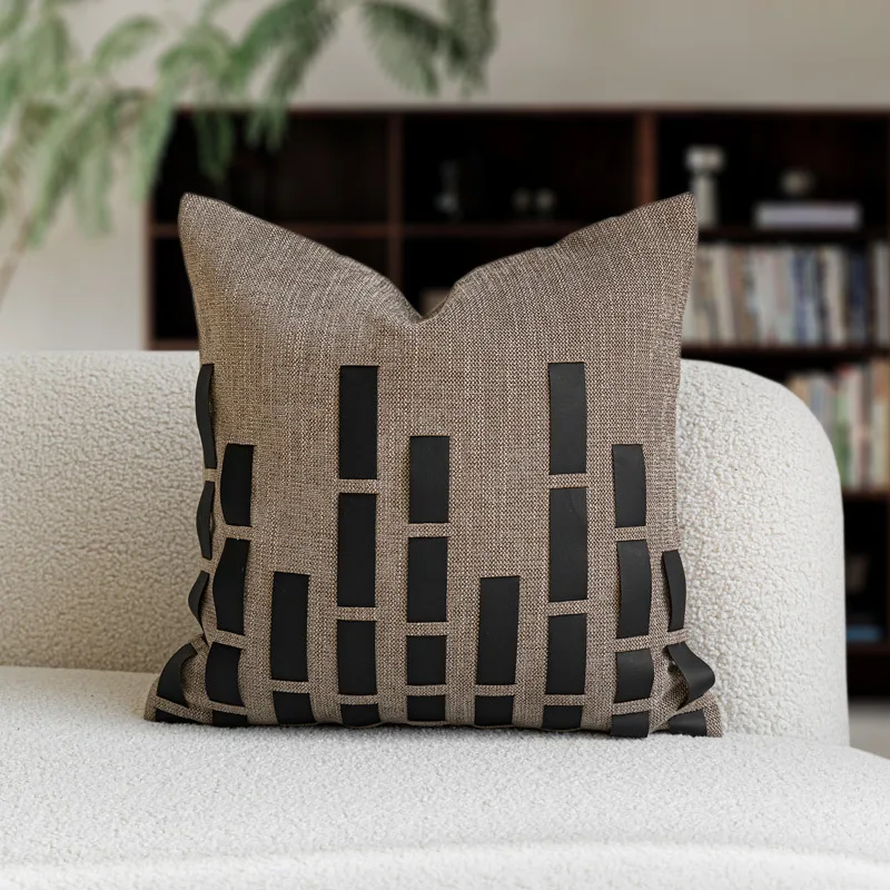 30X50/45X45CM Brown Coffee Throw Pillow Cover Light Luxury Homestay Waist Cushion Cover Decor Home Decorative Pillowcase