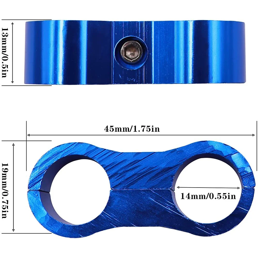 【FLASH DEAL】4Pc 6AN Hose Separator Clamp, Fuel Line Mounting Clamps, Aluminum Hose Fitting Adapter For 3/8 Fuel Line,Oil Line