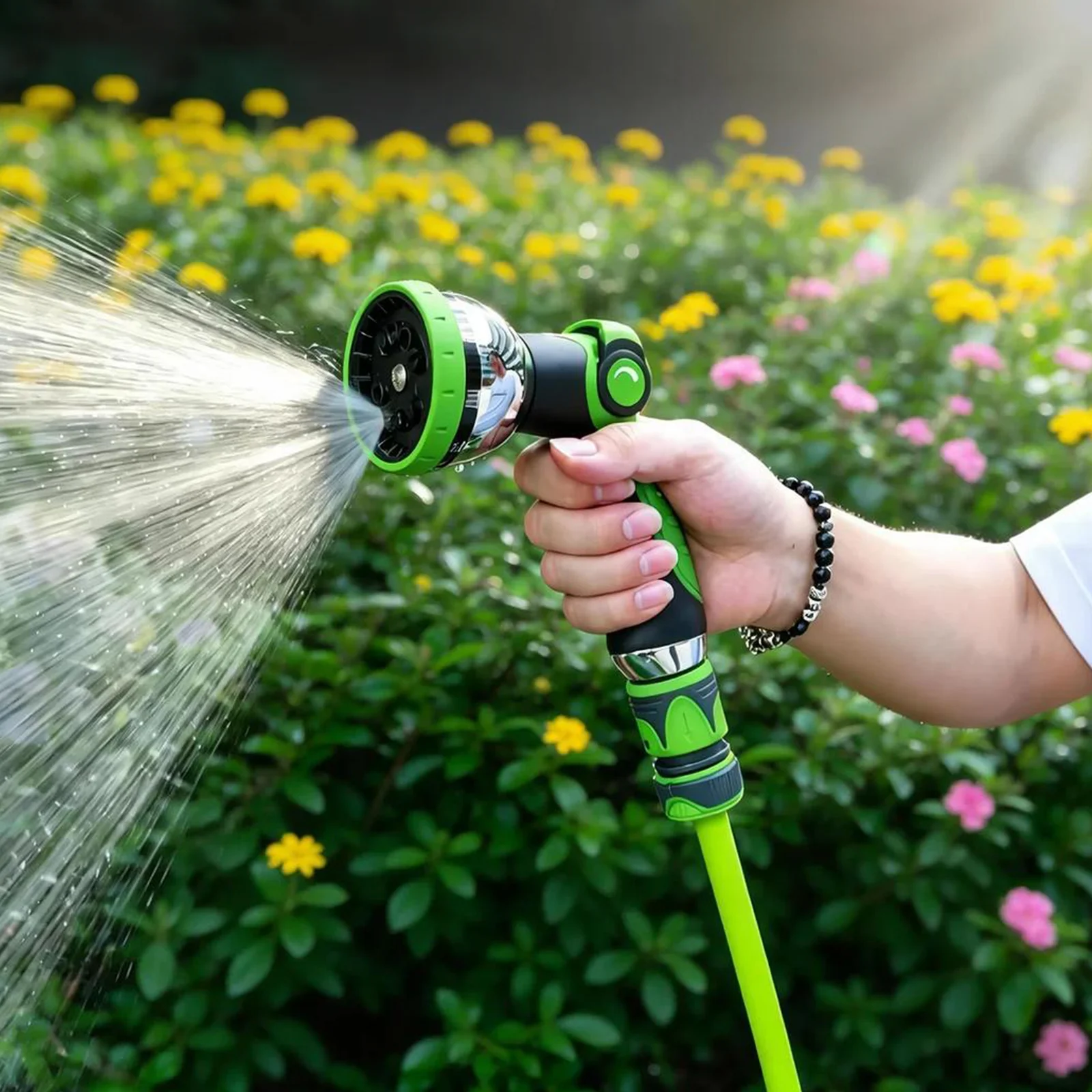 10-Modus-Gartenschlauchdüse aus Zinklegierung, Hochdruck-Wasserpistole für Autowäsche, Gartenbewässerung und Sprühwerkzeuge