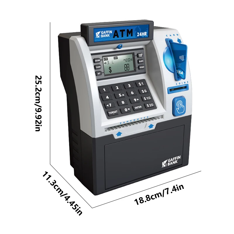 아동용 안전한 비밀번호 금전 항아리, ATM 은행, 스마트 신용 카드, 동전 현금, 안전한 금전 상자, 자동 롤 지폐