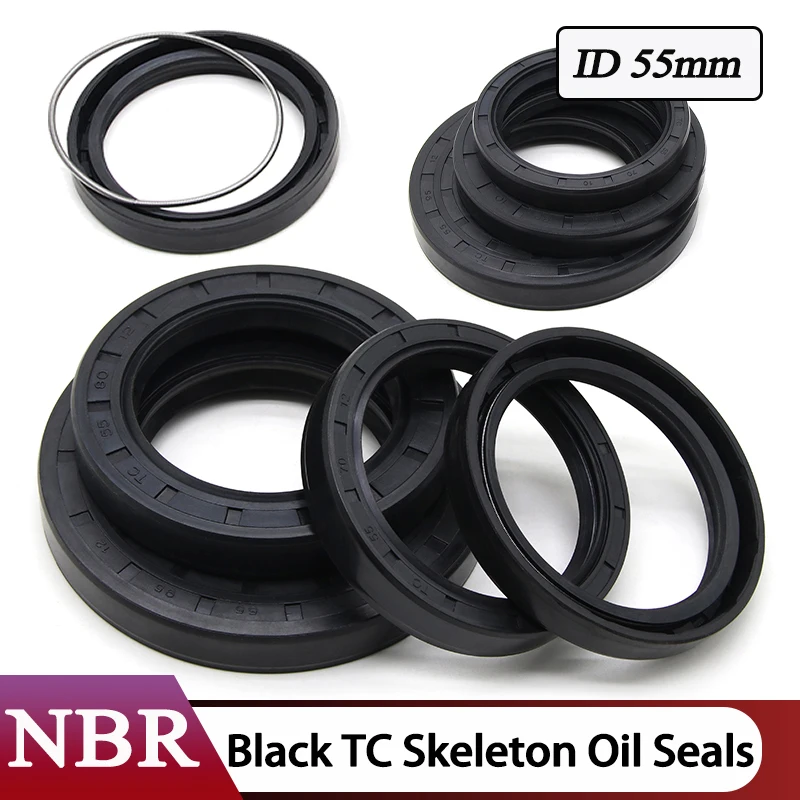 

ID 55mm OD 70mm ~ 110mm TC NBR Oil Seal THK 8/9/10/12mm Nitrile Rubber Oil Resistant Double Lip Skeleton Rotating Shaft Gaskets