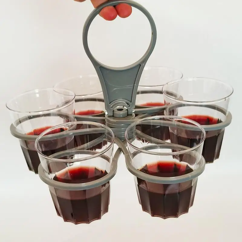 6 Slot Food Grade Drink Holder Folding Portable Beverage Tray with Handle for Party Picnic Road Trip Use