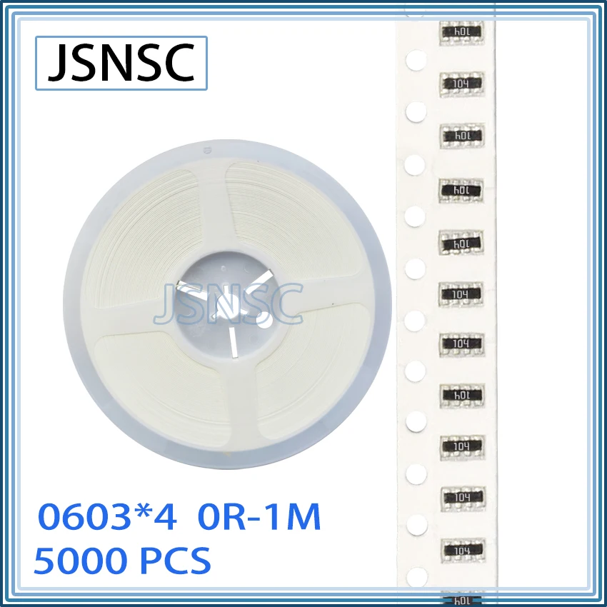 Jsnsc 0603*4 8 p4r 4 d03 5000pcs 5% 10r 22r 33r 47r 51r 100r 150r 200r 1k 2k 3k 10k 22k 47k 1m 8pin 1608 smd Widerstand 2*4p Array