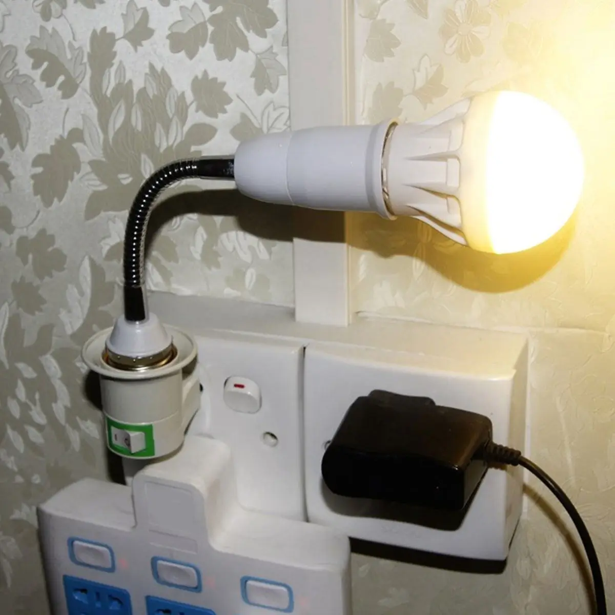 Bulb Holder for Lamp Outlet Adapter Light Base Es Socket Extender Extendable Extension Adjustable Flexible