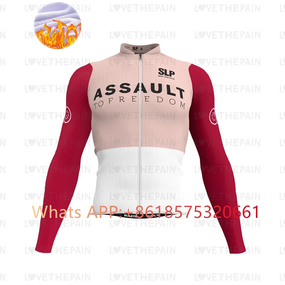 SLP Winter Long Sleeves Cycling Jersey Winter Thermal Fleece Cycling Clothing Man Bike Jersey MTB Road Bike Jacket Bicycle Shirt