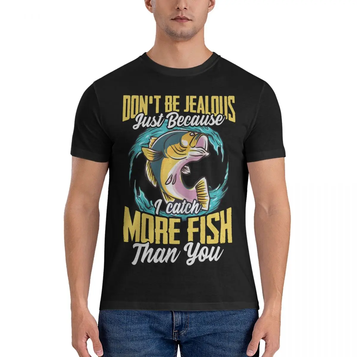 Мужская футболка из 100% хлопка с надписью «Don DO Envy Just потому I Catch More Fish That You»