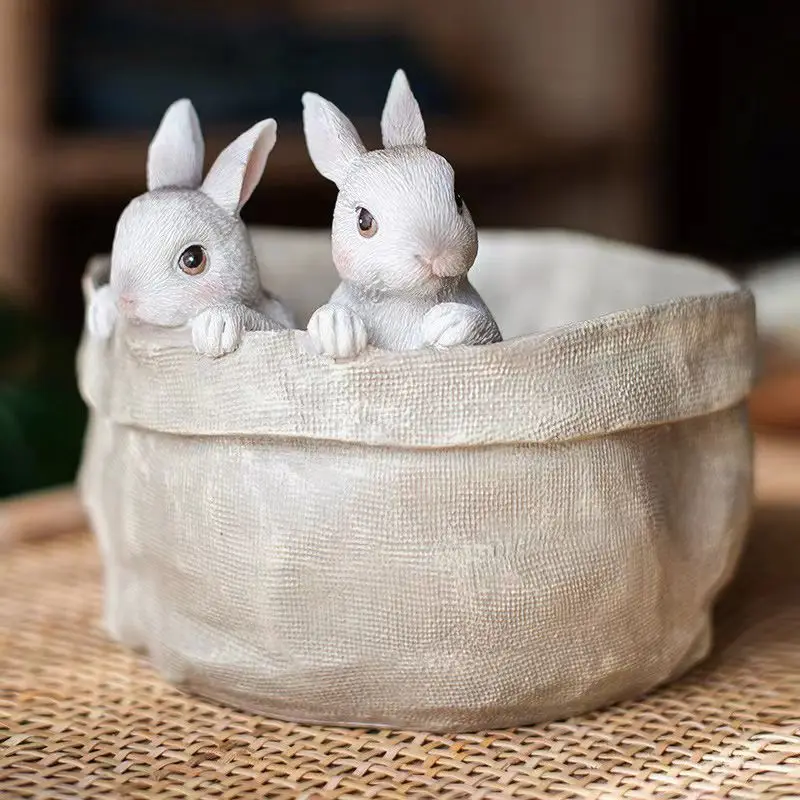 Easter Bunny Planter Decor- Nordic Style Rabbit Flower Pot, Cute Garden Decorations for Home