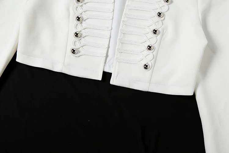 Weird Puss Doppelreihiger Dekor-Crop-Mantel für Damen, vorne offen, lange Ärmel, modisch, für Musikfestivals, Hottie, Herbst-Streetwear – Detail 8