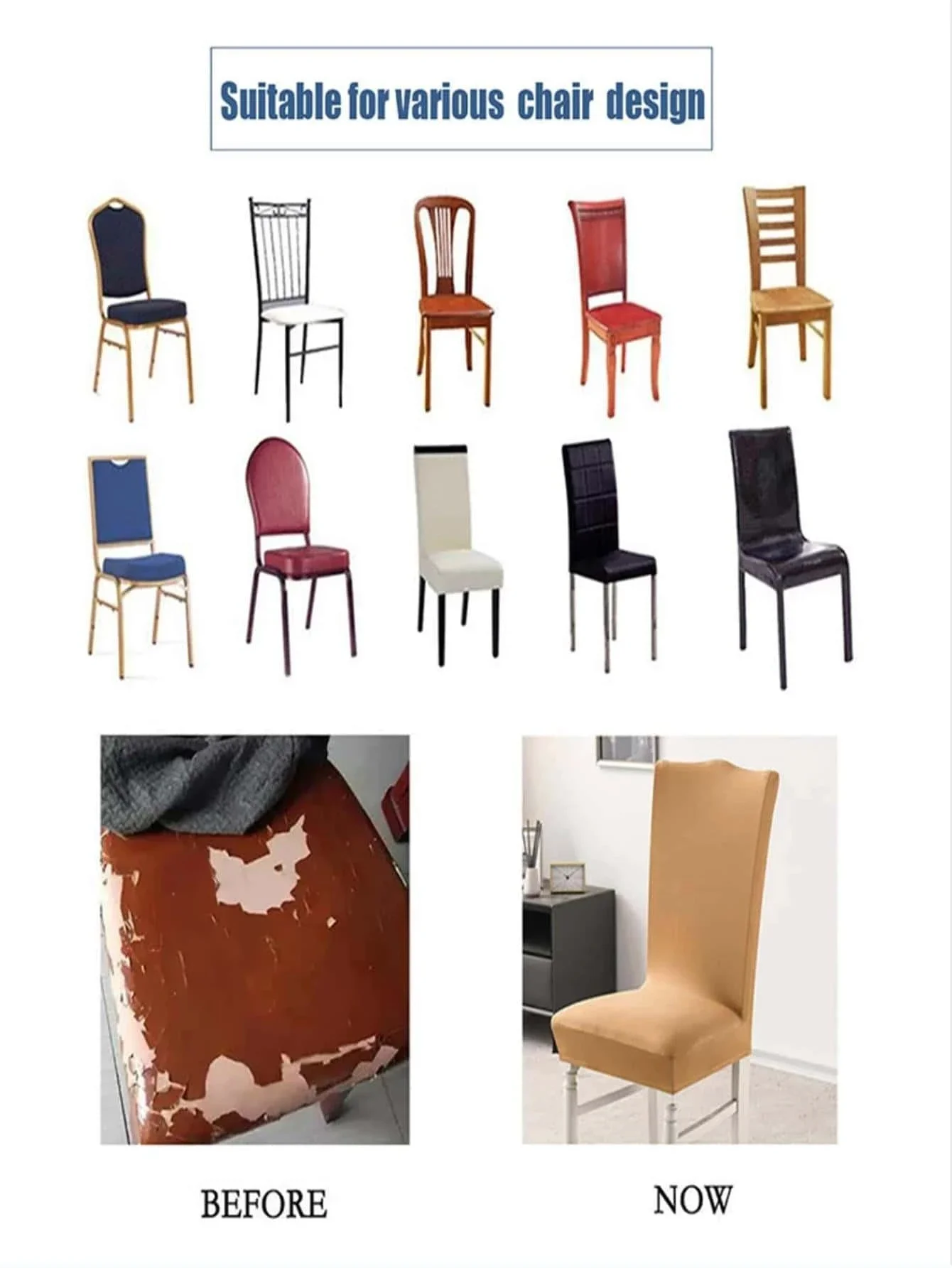 1pc Water Resistant Chair Slipcover With Leaf Pattern, Wrinkle-Free And High Stretch For All Seasons, Perfect For , Office, Or H