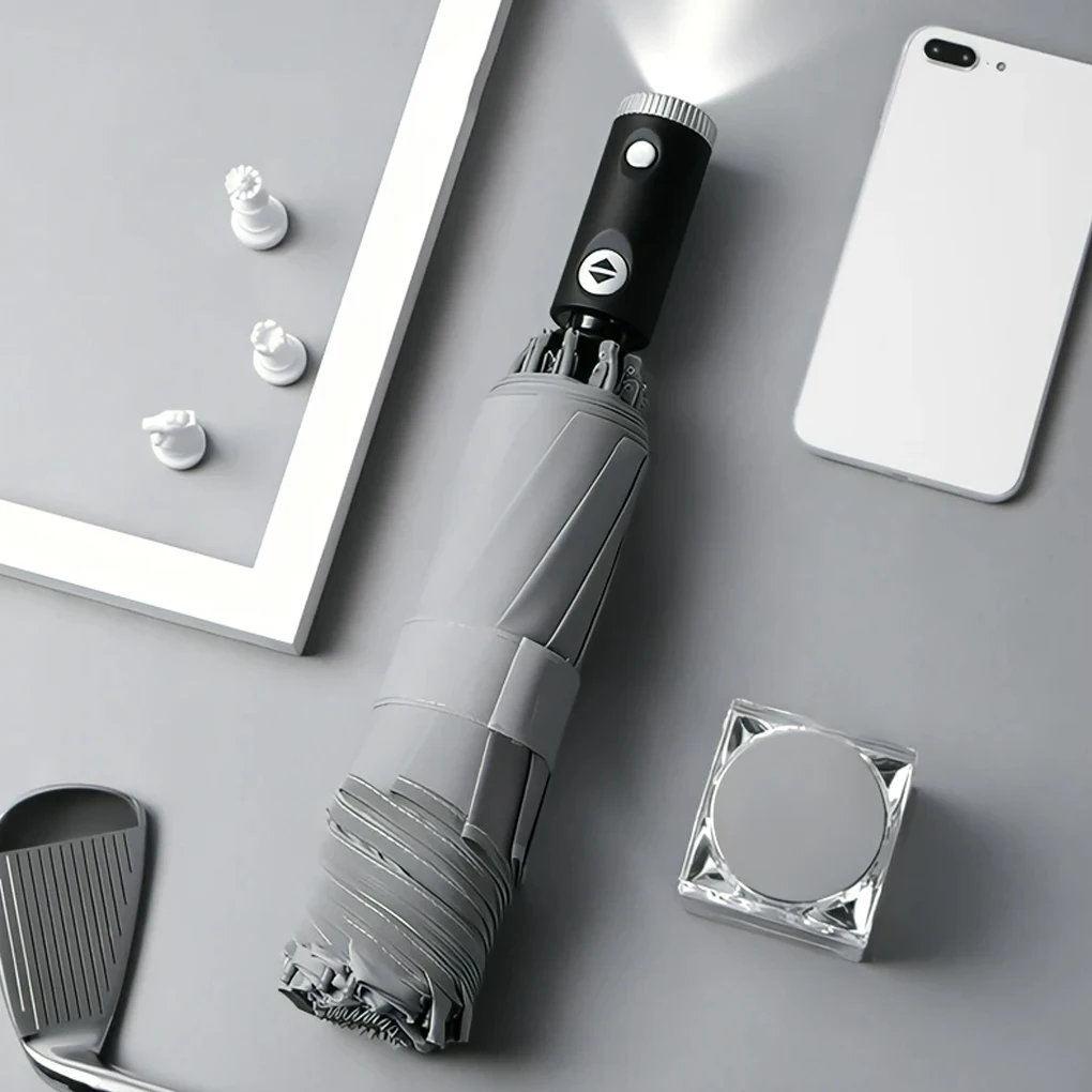 

Automatic Umbrella 3-folding with Light Handheld Rain Umbrellas Outdoor