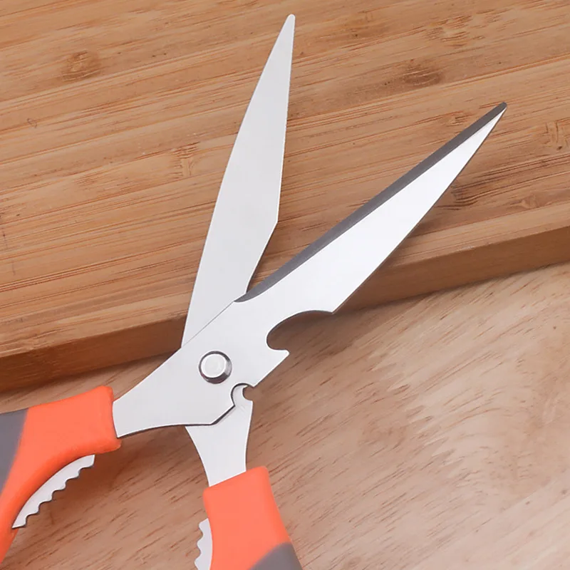1pc Household stainless steel kitchen scissors, grilled meat, flowers, tailors, can hold walnuts and chicken bones