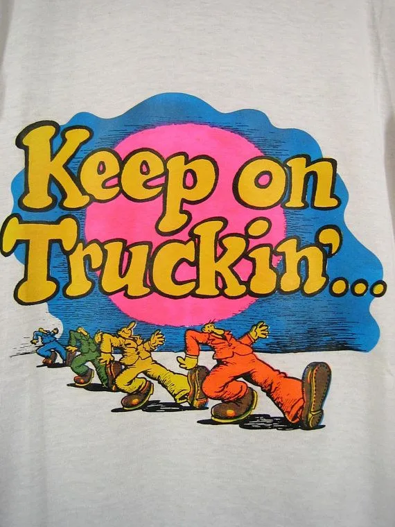 

R Crumb 1960s Keep on Truckin Gift For Fan White T Shirt Full Size S-5XL