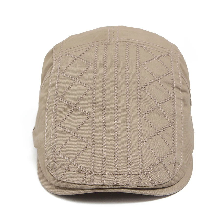Embroidery Diamond Pattern Flat Ivy Cap Men Women Vintage Newsboy Caps For Outdoor Casual Single layer Beret Hat Gatsby Cabbie