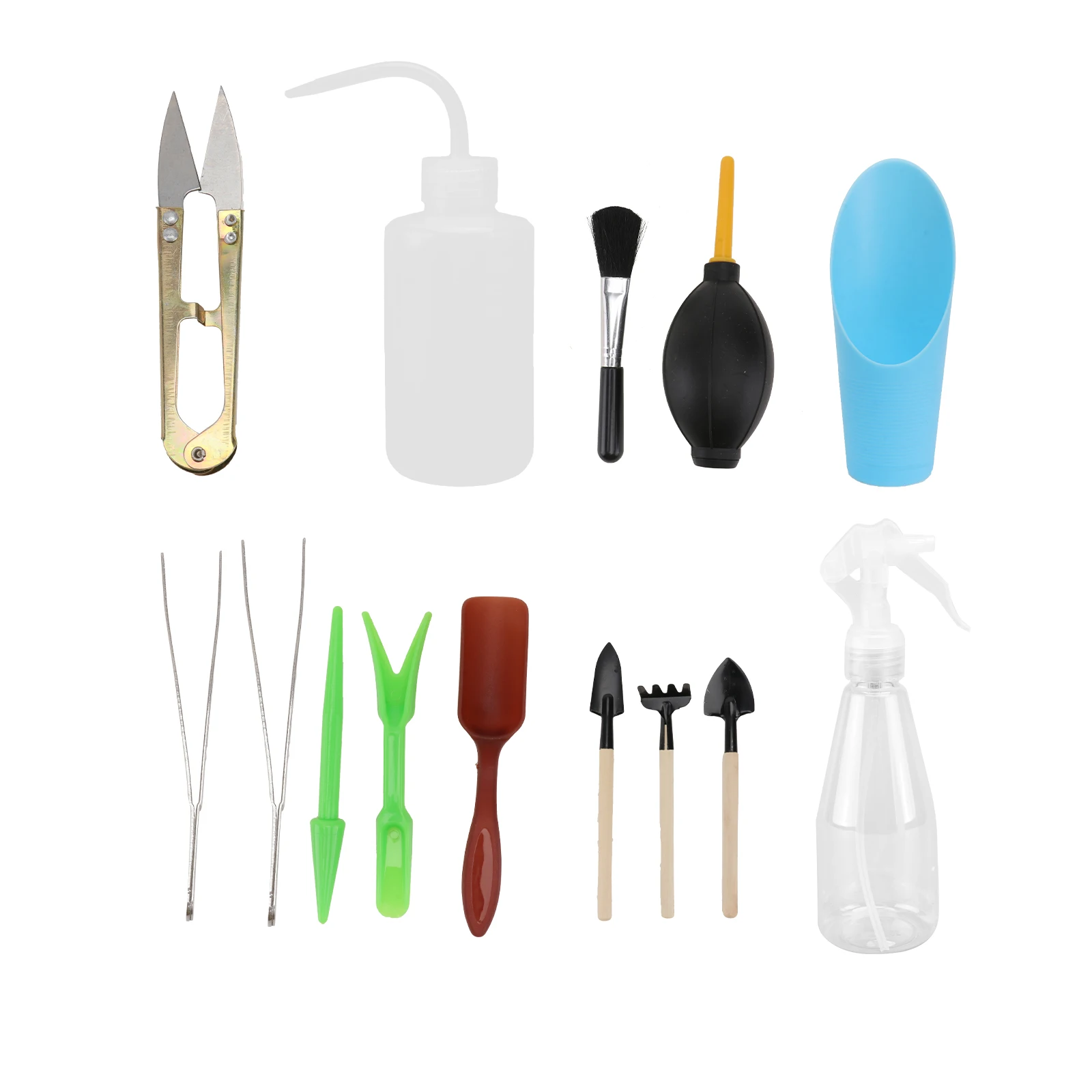 

14 Style Mini Garden Tool Set Plastic Wood Iron Planting Tools Succulent Supplies Gardening Accessories Digging Weeding