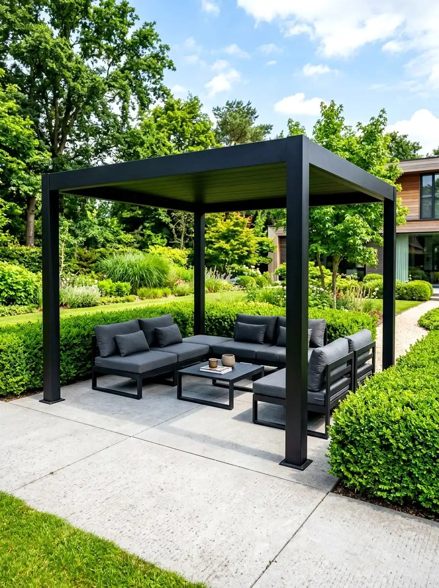 Aluminum Alloy Material Pavilion  Outdoor Leisure Pavilion Intelligent Adjustable Type Highly Waterproof Shading Pavilion