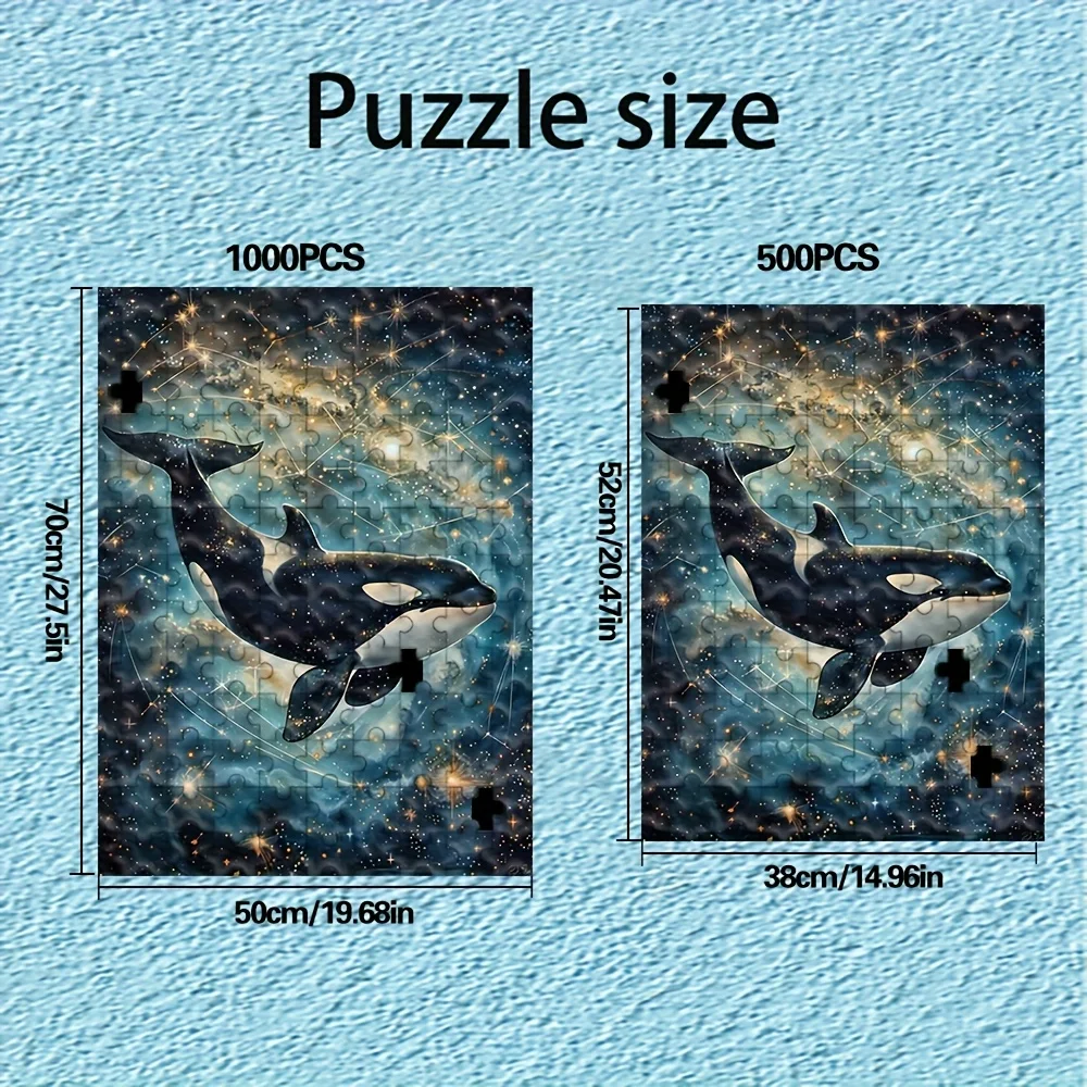 500/1000pcs Adult Puzzle | High-Quality, Stress-Relieving Fun Family Game, Ideal for Birthdays, Christmas, Halloween, and Gift