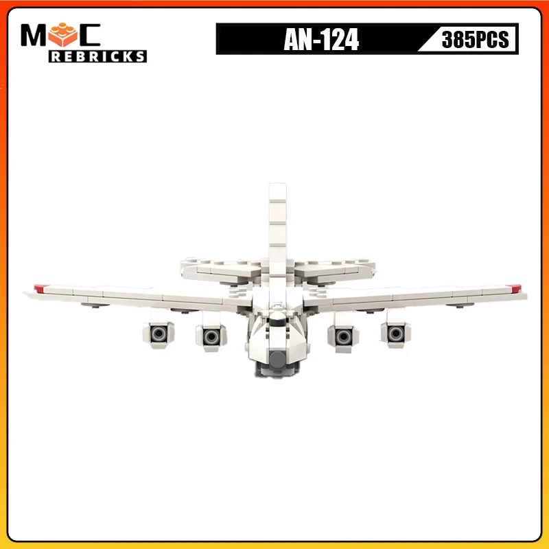 Military Freight Aircraft AN-124 Strategic Transport Fighter Building Blocks Assembly Airplane Model Kid's DIY Bricks Toys Gifts