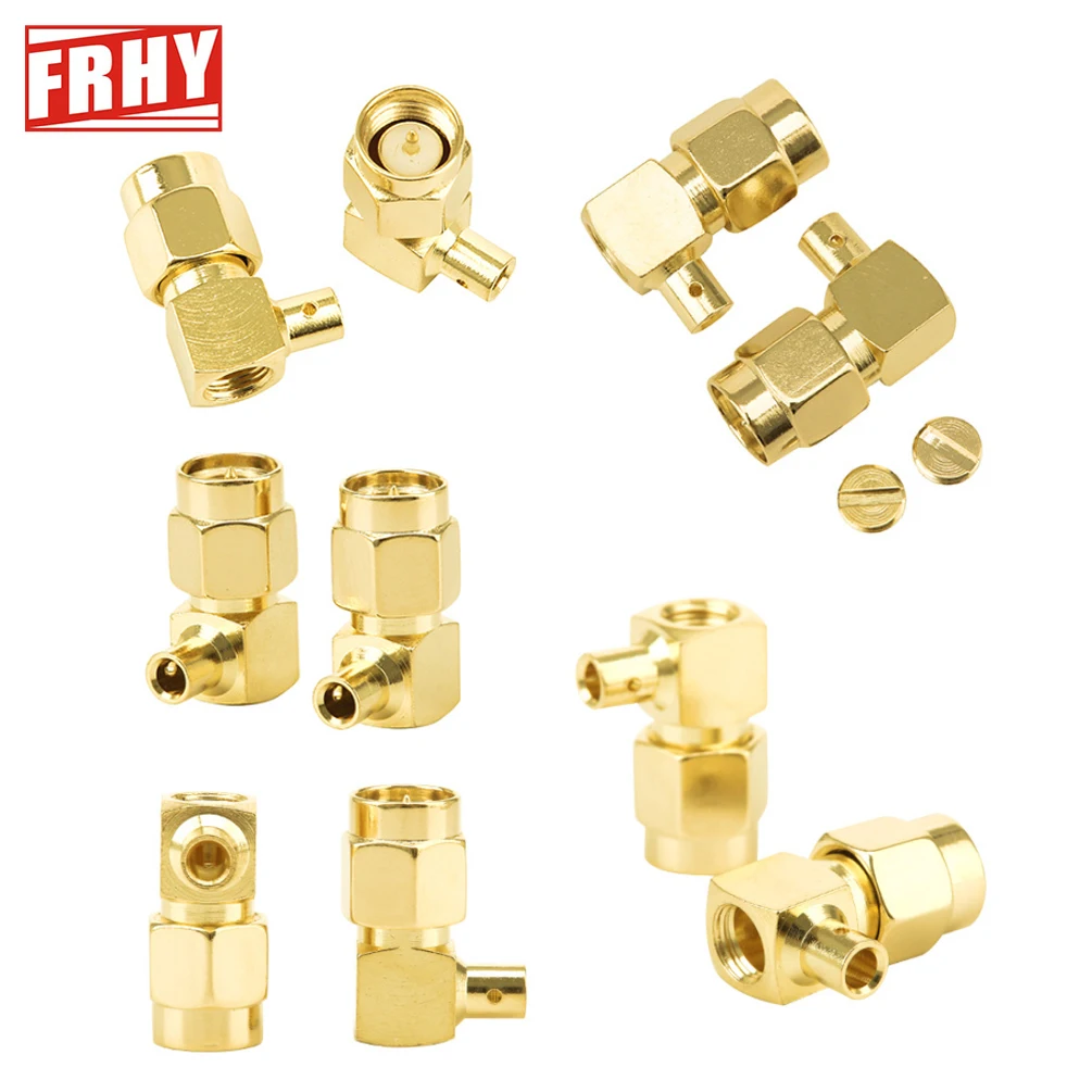 10PCS SMA-JWB2 90° Right Angle Male Connector RG405 RG086 Durable Gold-Plated RF Cable Adapter High Performance