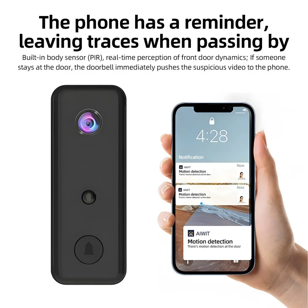 Wireless remote video voice video monitoring Cat's eye visitor message wireless monitoring  door phone with Ding Dong machine