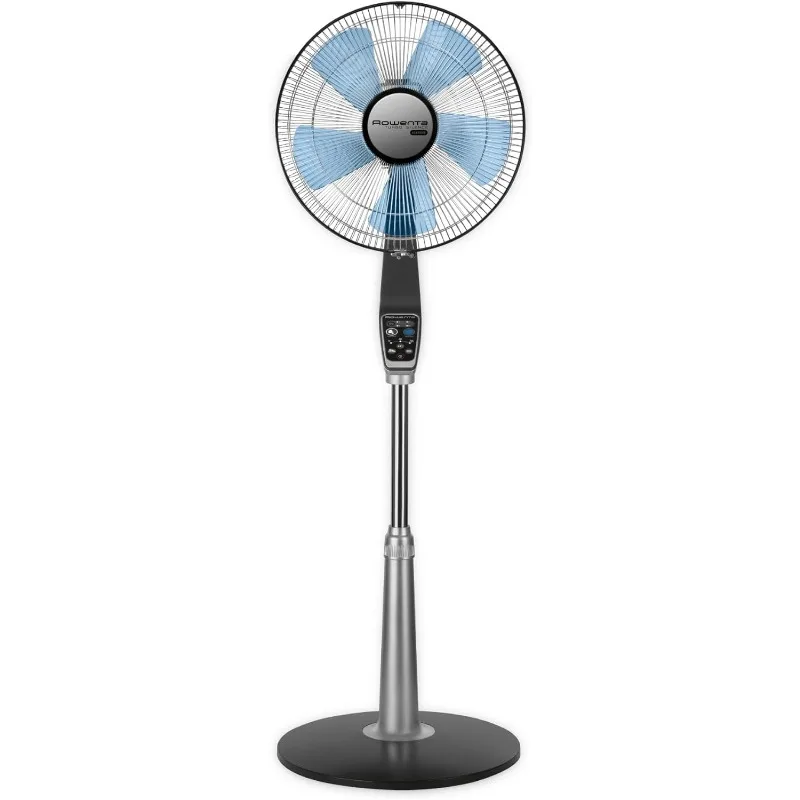 Rowenta, Pedestal Fan, Turbo Silence Standing Floor Fan with Remote, 53 Inches, Ultra Quiet Fan for Bedroom, Oscillating