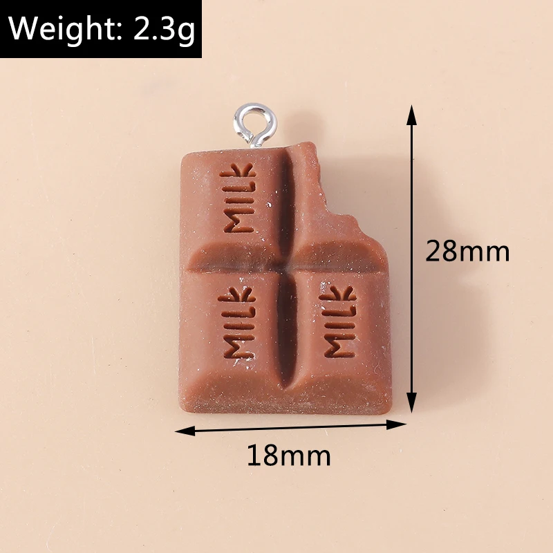 15 Stück Mix Harz Schokolade Charm Dessert Food Charms für Halskette Armband Ohrring Schlüssel bund DIY Schmuck herstellung Zubehör – Detail 1