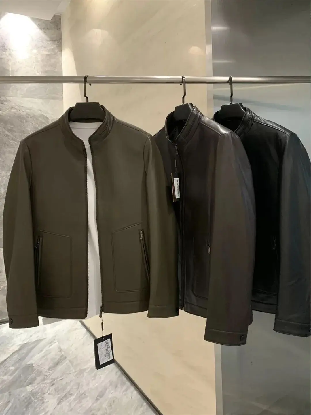 

Мужские теплые повседневные пальто из искусственной кожи с воротником-стойкой, длинные осенние пальто с застежкой-молнией и воротником-стойкой