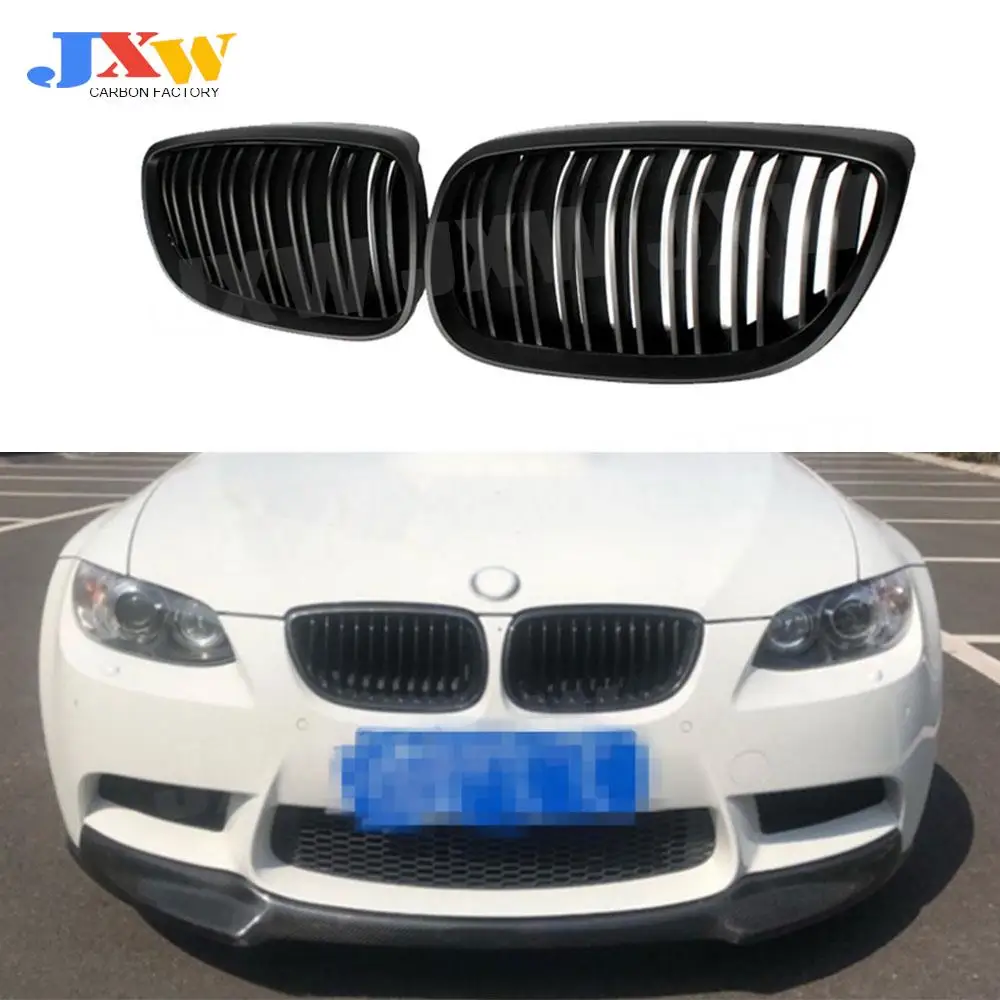 

For BMW E92 LCI E93 318i 320i 328i 335i Carbon Fiber Front Bumper Kidney Twin Fins Sport Racing Grill Grille Coupe 2 Door ABS