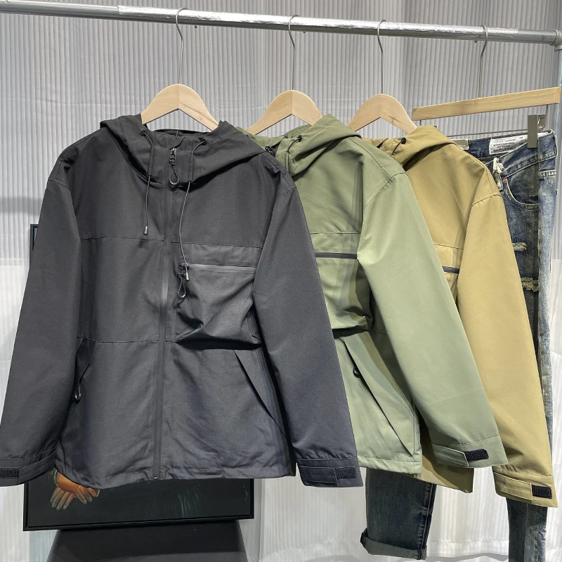 

Ретро-японская мужская куртка с капюшоном, мягкая, ветрозащитная, водоотталкивающая, с множеством карманов, для весны и осени, модная городская одежда