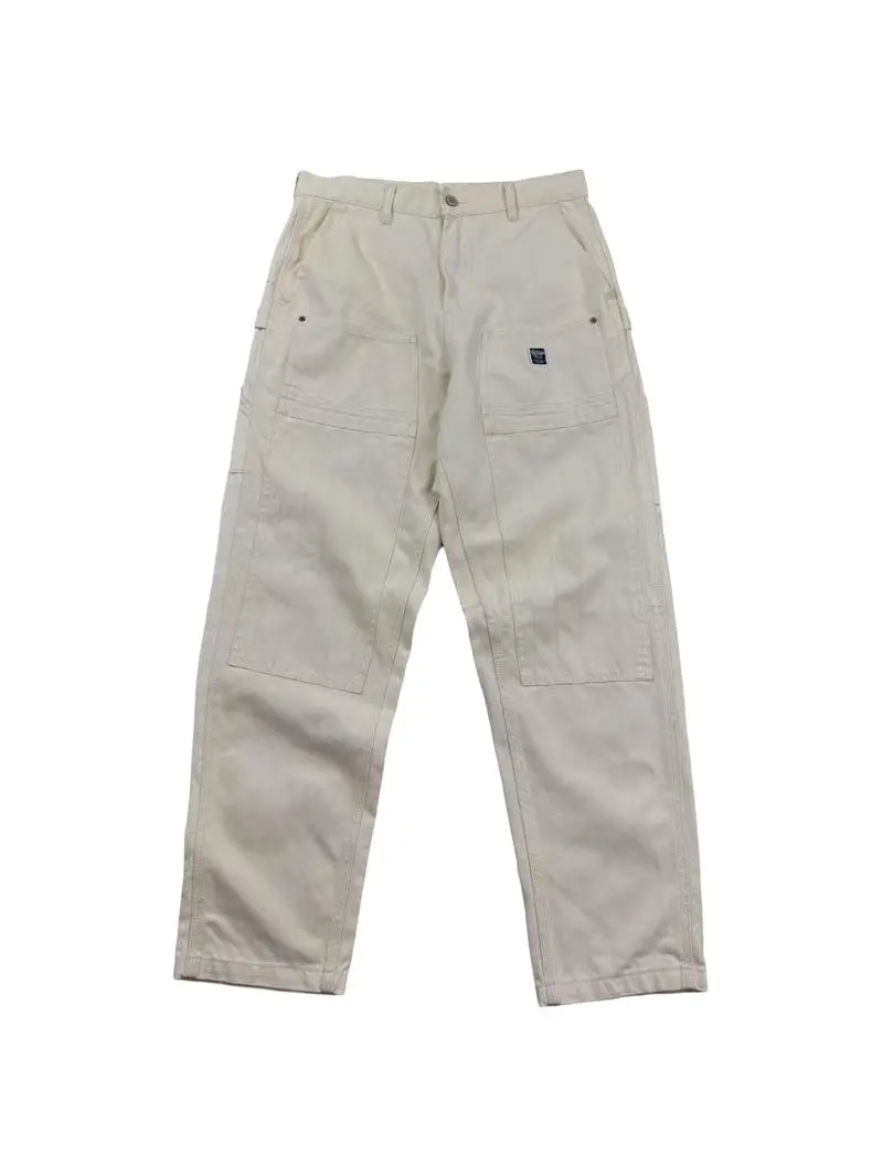 

Classic American Retro Thi Cotton Workwear Jeans Multi-ket Improved Sle Youth Trend Loose Fit Long Trousers for Autumn