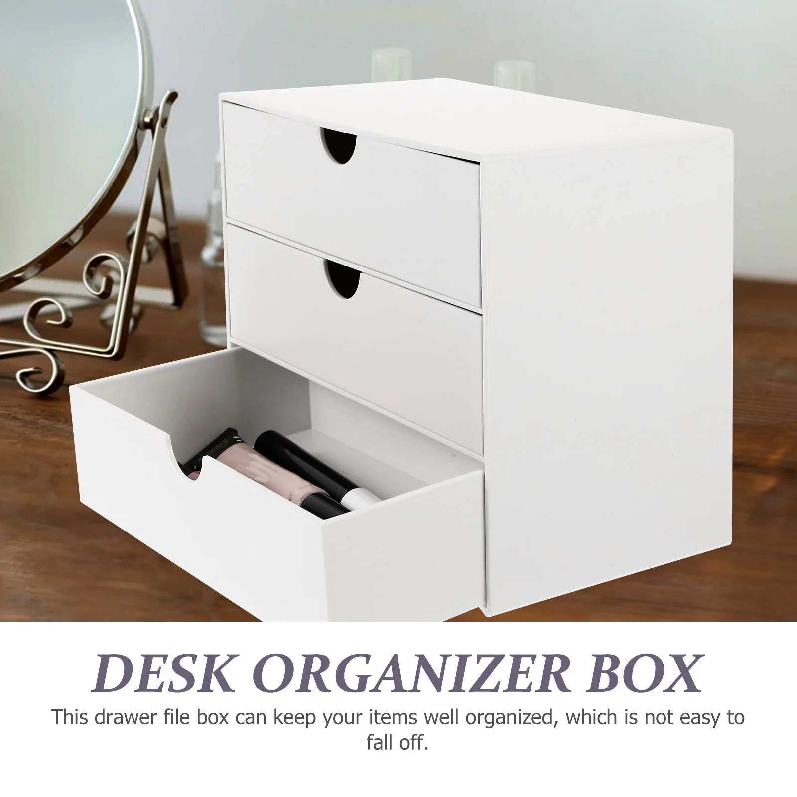 

Desktop Drawer A4 Plastic Storage Desktop ganizer With Drawers Cabinet Office Home White Large Capacity File Folder