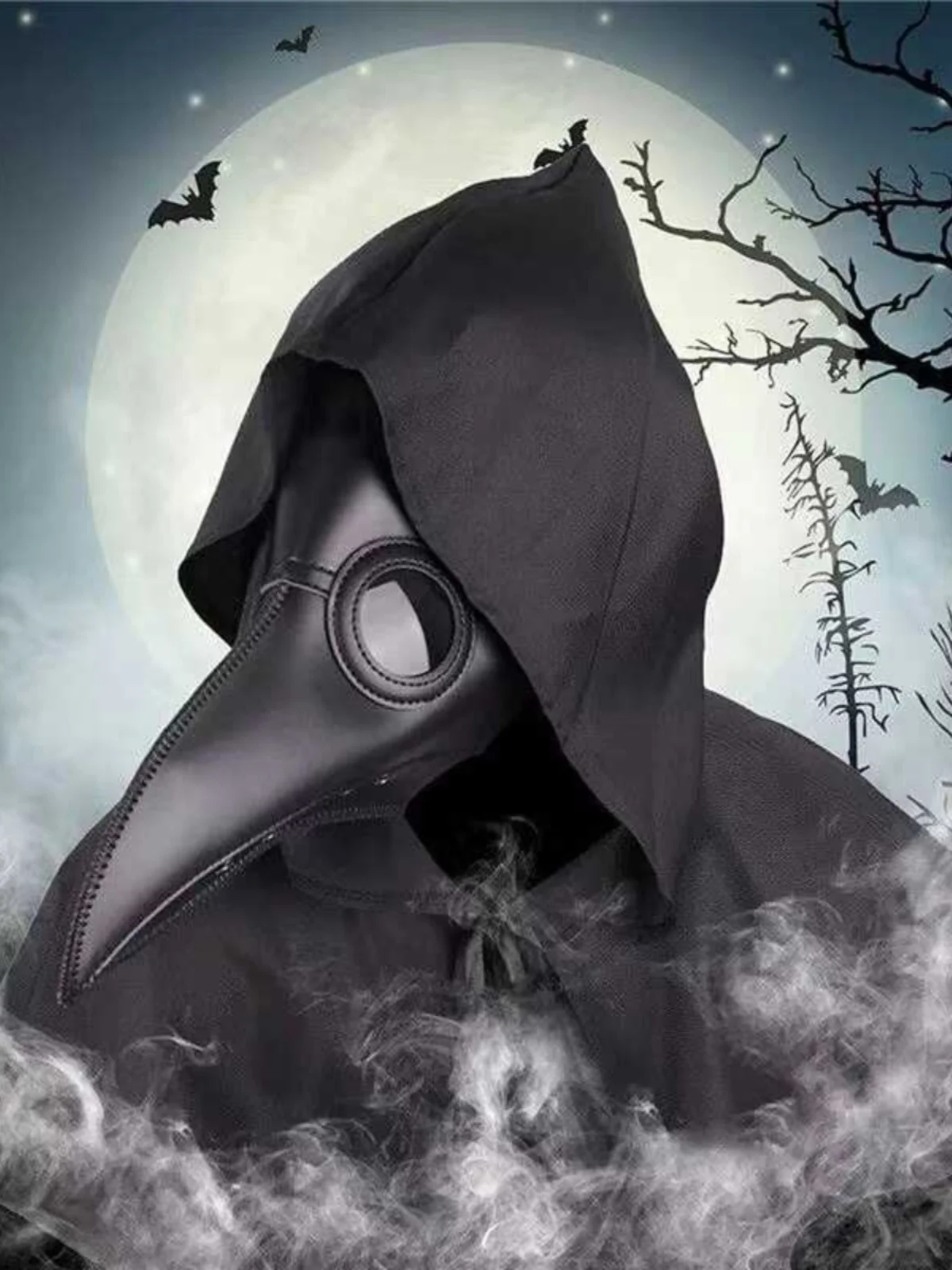 

Черная накидка, маска для рта птицы, ролевая игра, сценическое представление, остроконечная шляпа, халат для Хэллоуина, карнавальный костюм, материал полиэстера