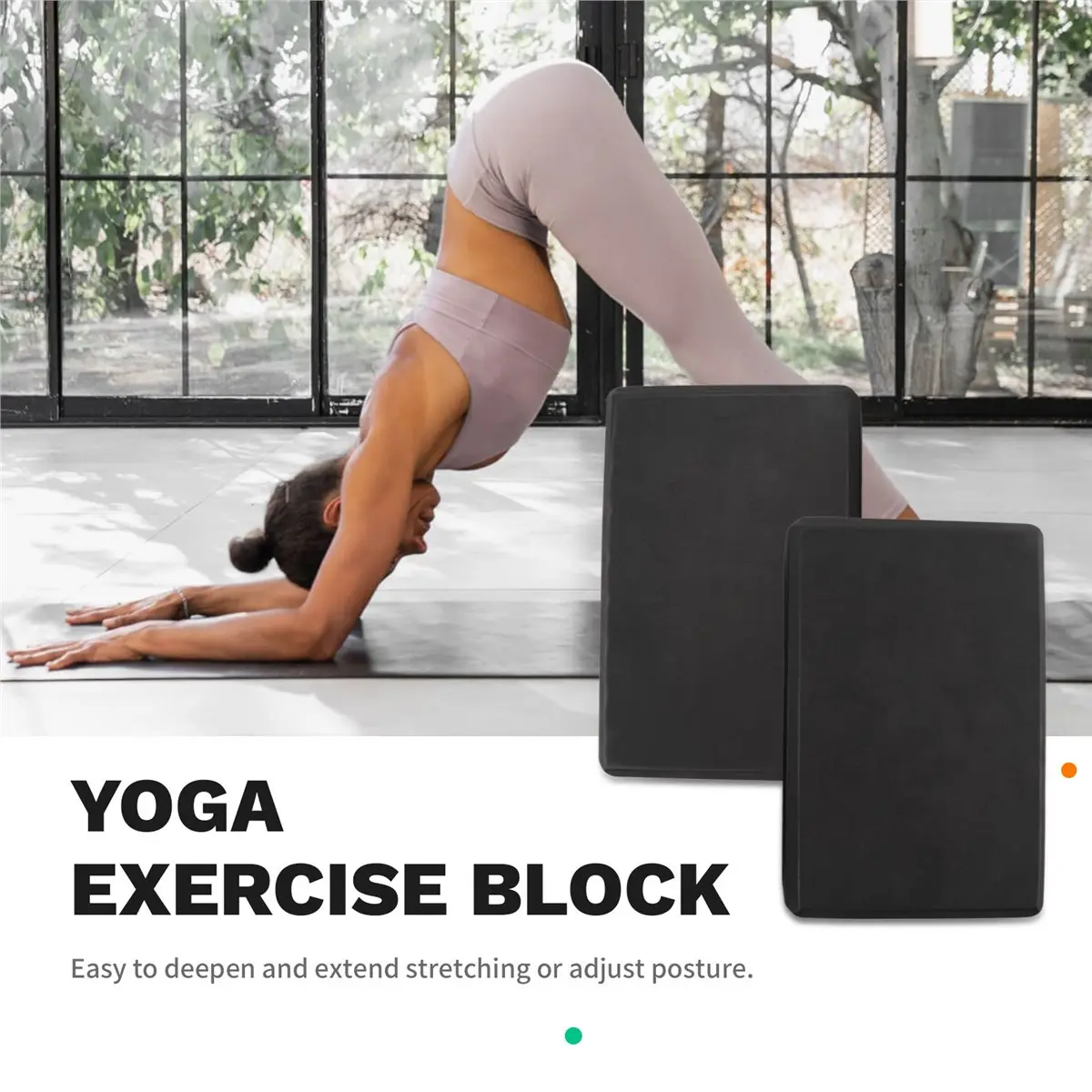 new arrival  Yoga Blocks 2 Pack,23X15X7.6cm High Density EVA Foam Yoga Block Exercise Bricks,Eco Friendly & ,Black