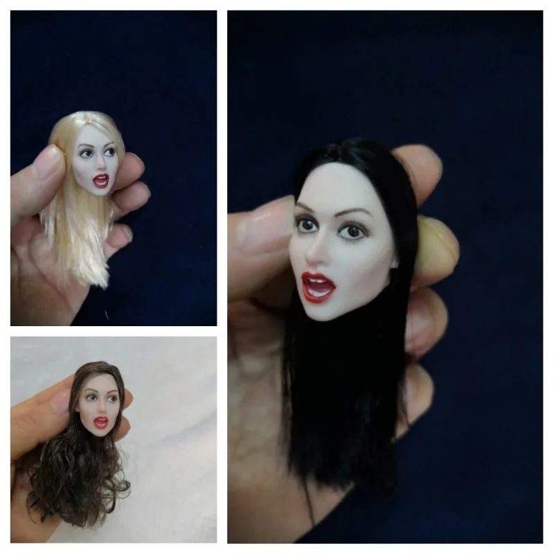 

Glf 1/6 Scale Mouth Expression Beauty Head Sculpture Female Action Figures Head Carving Model for 12" Ph Jodoll Body