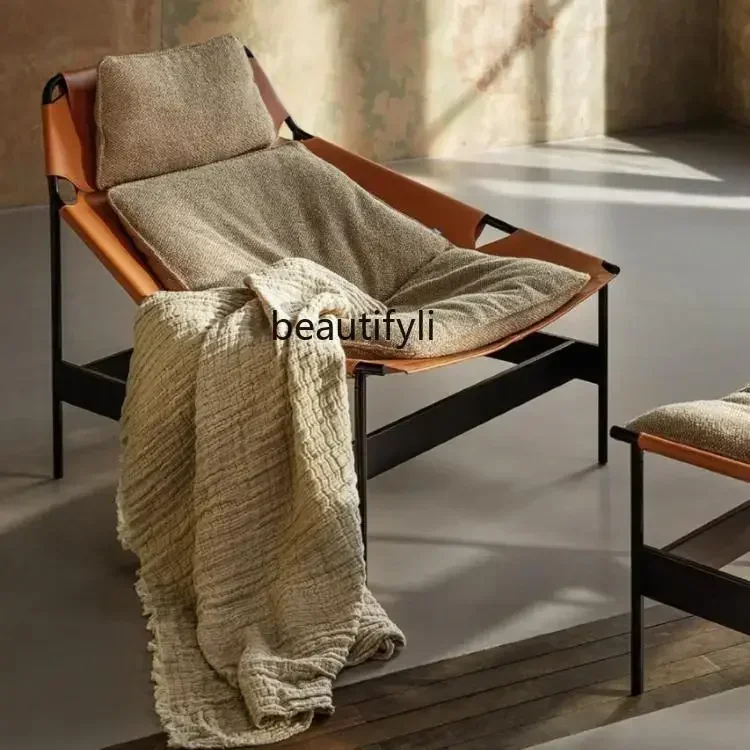 디자이너 현대 싱글 안락 의자 가죽 기댄 의자 홈 레저 등받이 의자