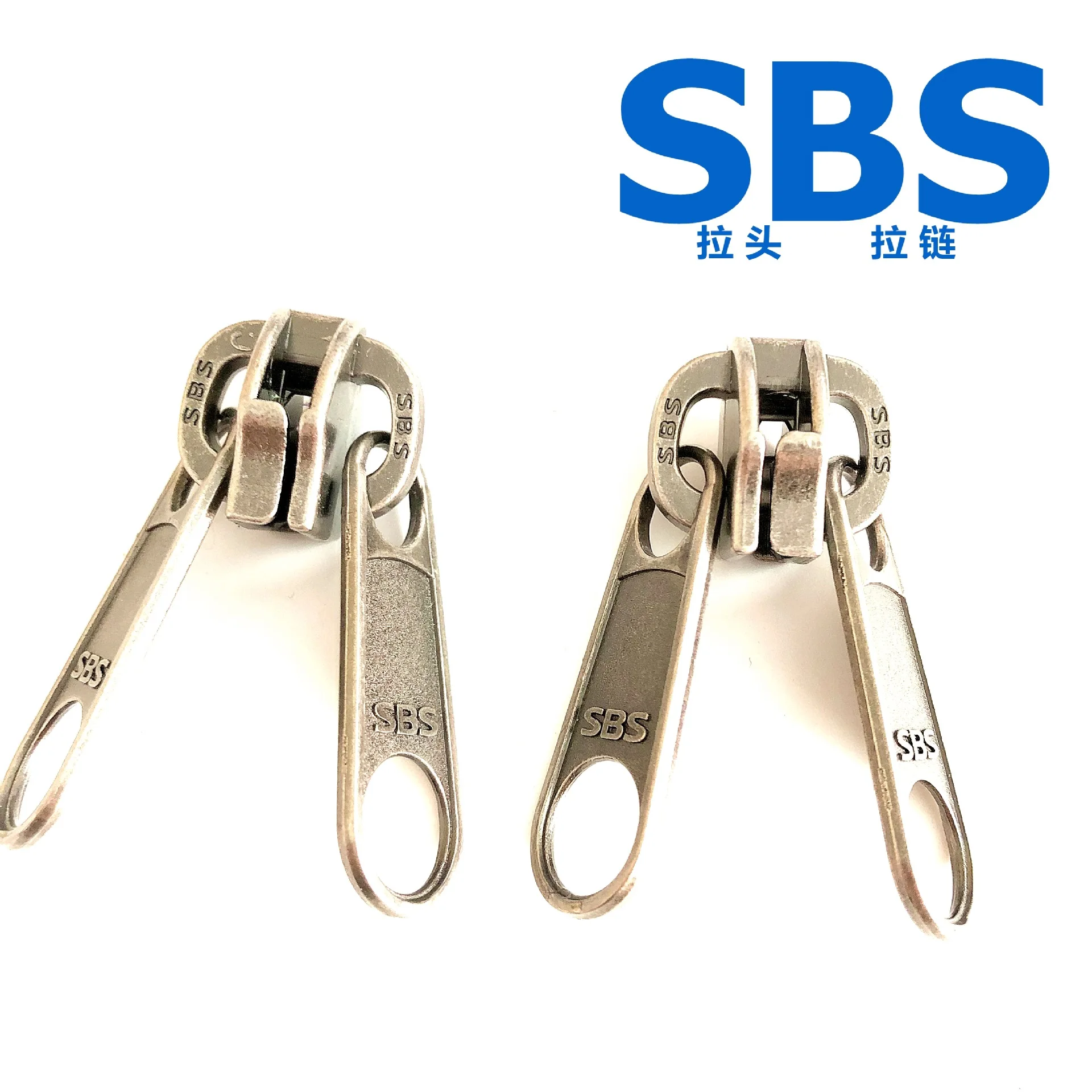 SBS Zipper Head 10 #nylon Double Elephant Nose Head with 10 #SBS Long Brand, Light Black Nickel Double Pull 10pieces