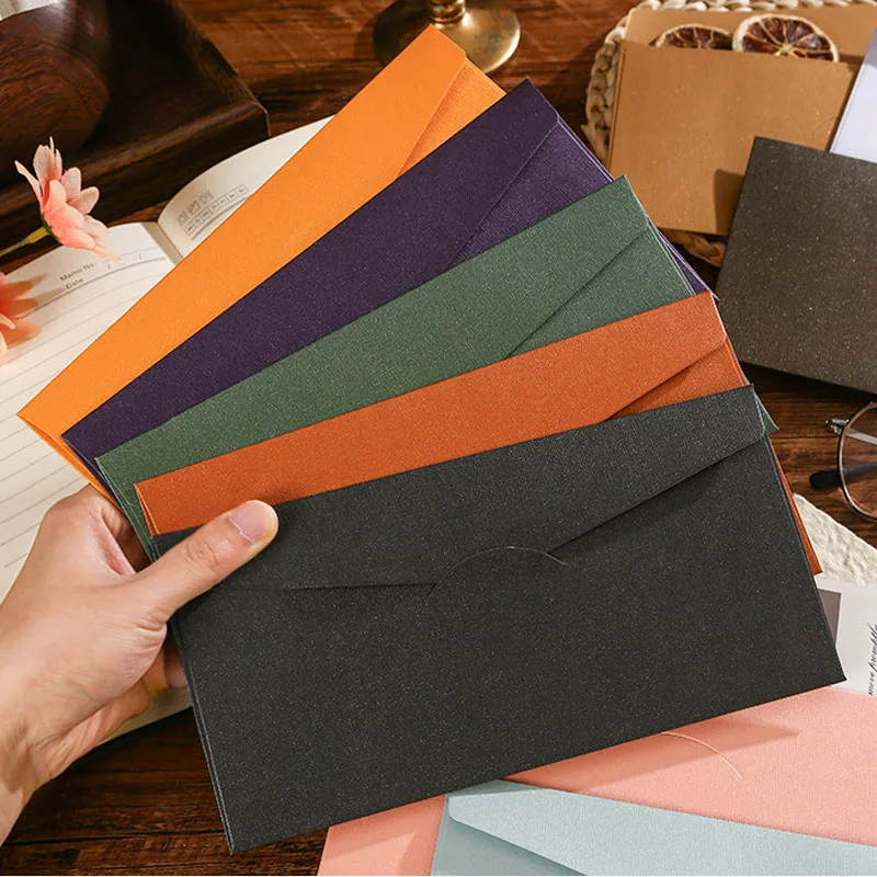 50pcs/lot Envelope High-grade 250g Textured Pearl Paper Colorful 22x11cm Envelopes for Wedding Invitation Business Stationery