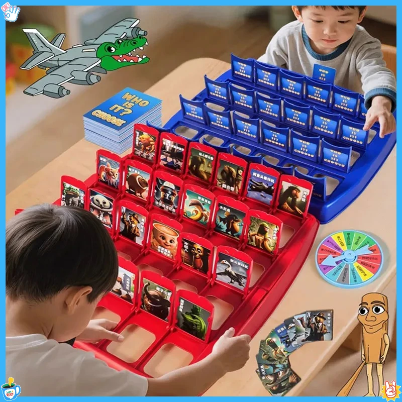 تخمين من أنا لعبة الإيطالية Brainrot لغز ورق مقوى لعبة Tung Tung Sahur Tralarero Tralala شخصين التفاعلية