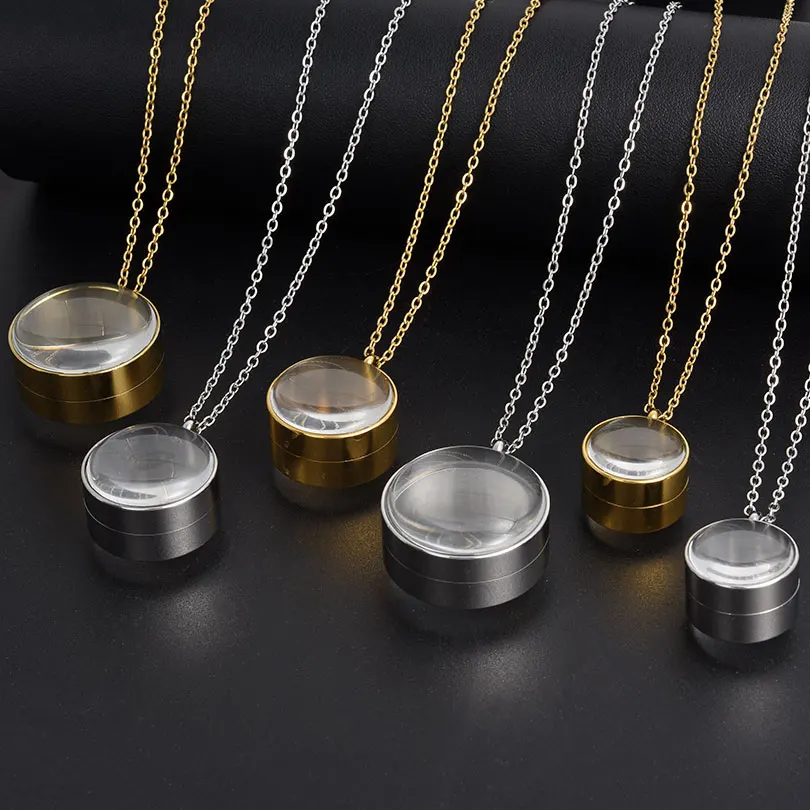 

Fashion Openable Biconvex Glass Stainless Steel Lockets Necklace Relicario Charms Memory Photo Lockets Necklace Birthday Gifts