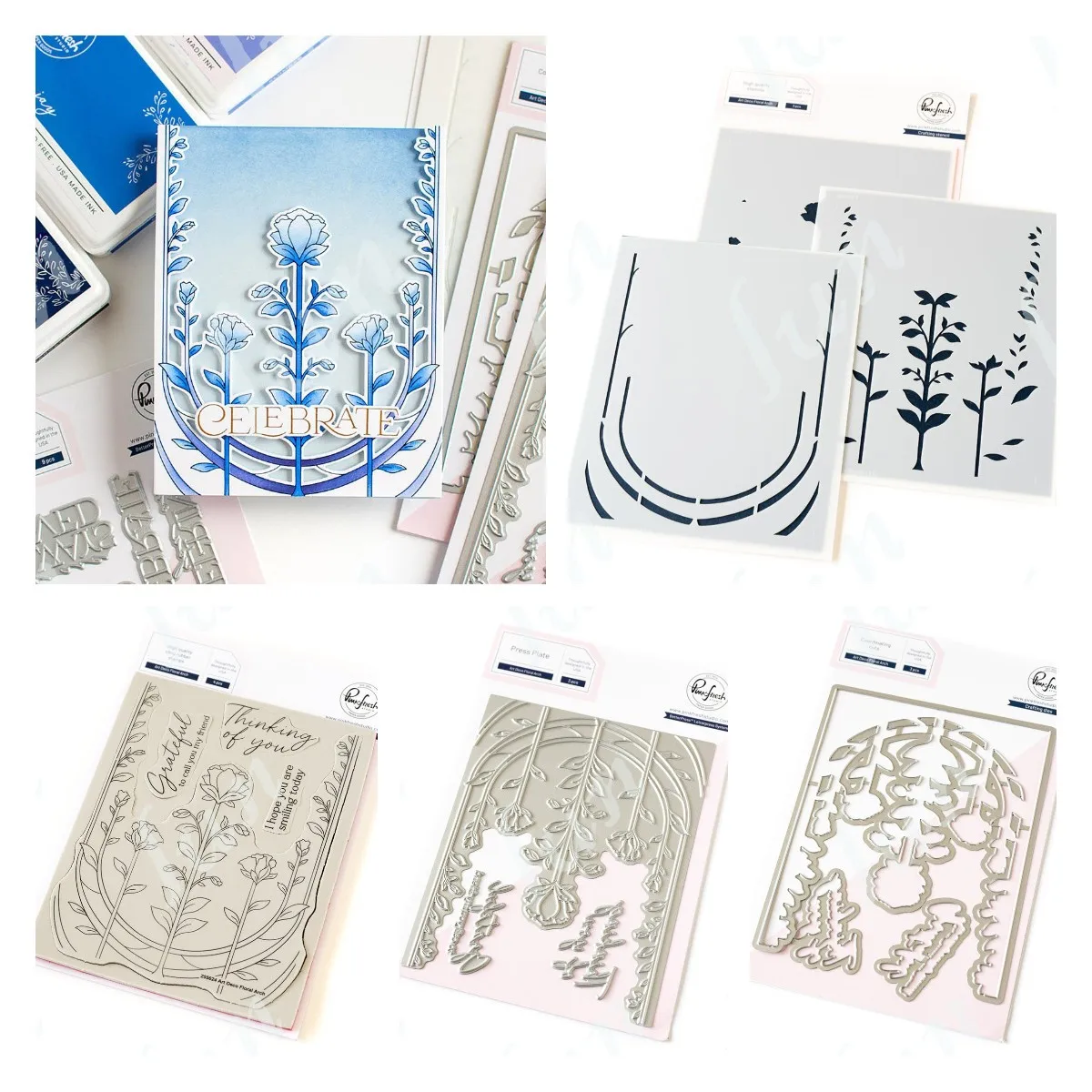 

Art Deco Floral Arch Press Plates Clear Stamps and Metal Cutting Dies Hot Foil Sets DIY Craft Stencils Scrapbooking Decoration