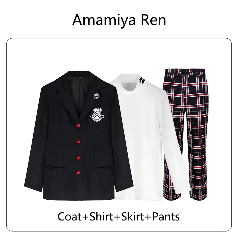 Amamiya Ren En Kasumi Yoshizawa Cosplay Kostuums School Uniform Spel P5 Outfits Halloween Carnaval Feest Dressing Voor Mannen Vrouwen