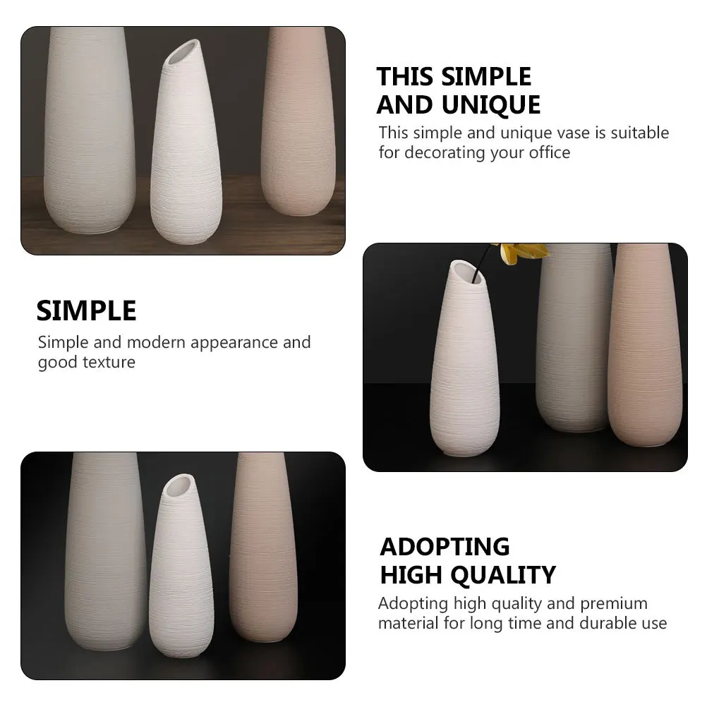 

1Pcs Ceramic Vase Creative Flower Arrangement Home Furnishing Decorative Pot for Office Living Room Kids Room White Simple Style