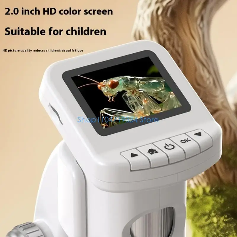 0XLD Twin Mode Digital Microscope For Kids Screen Built in Light Rechargeable Design