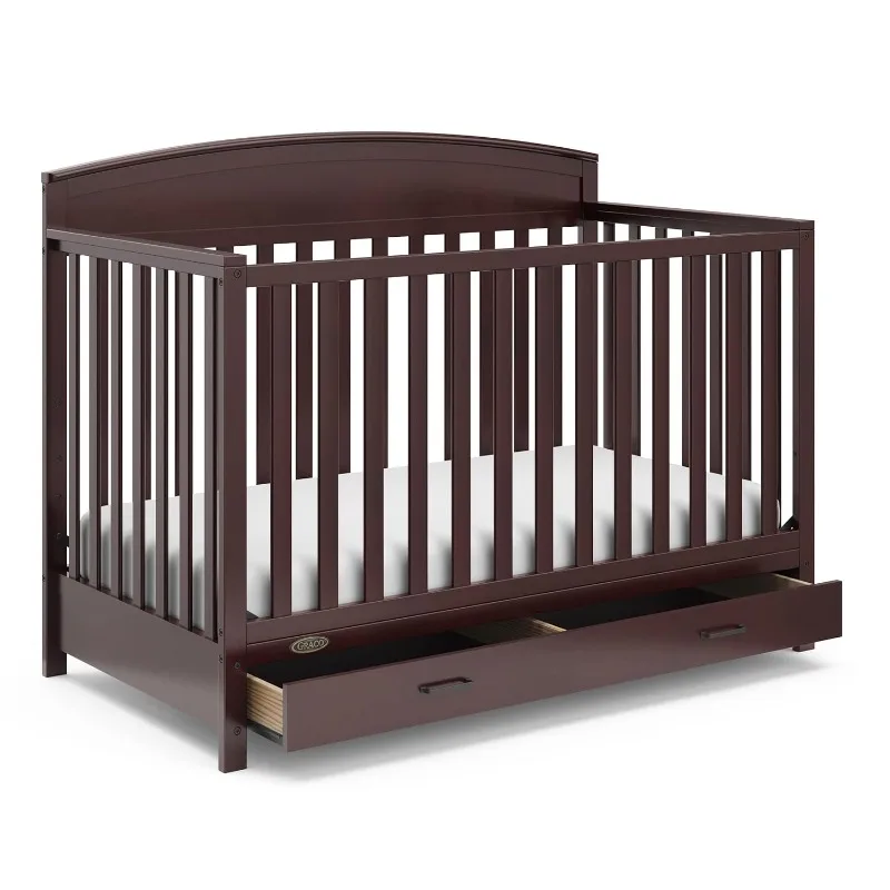 

5-in-1 Convertible Crib,Converts from Baby Crib to Toddler Bed, Daybed and Full-Size Bed,Fits Standard Full-Size Crib Mattress