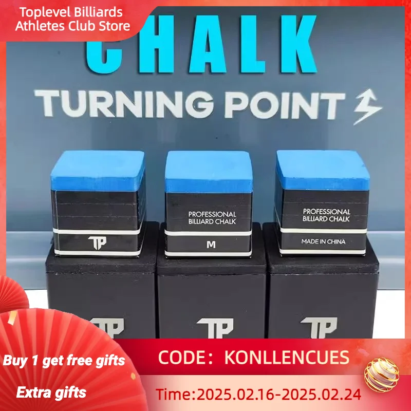 TP-Turning Point Snooker Pool Chalk dalam kotak, Billiard profesional, S, M, H